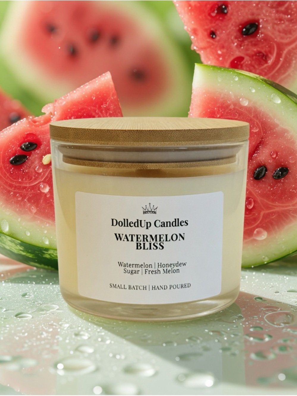 16oz Watermelon Bliss Candle | Fresh Melon | Honeydew Sugar | Summer Scent